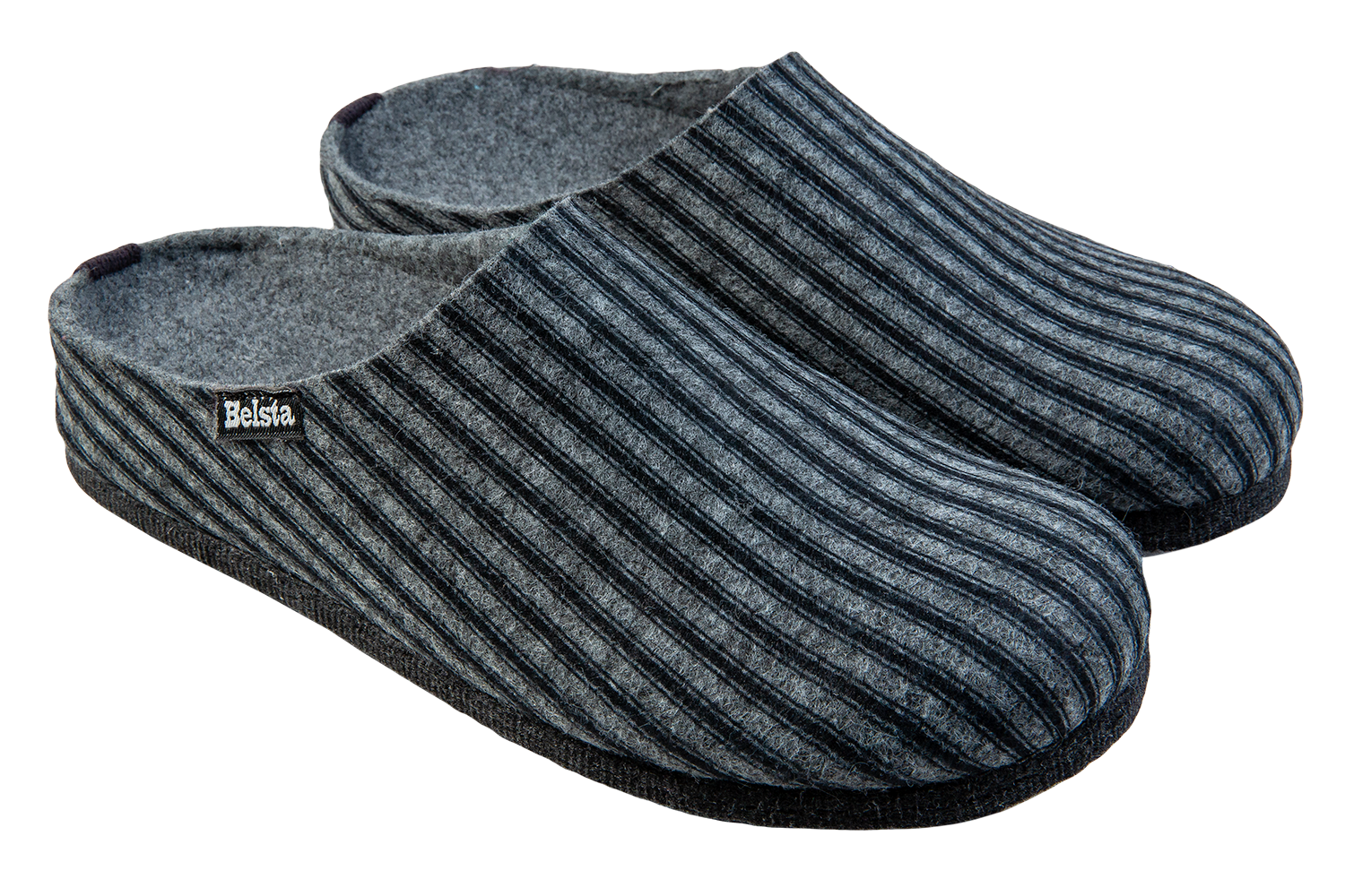 Men's closed slippers made of Italian felt with a print