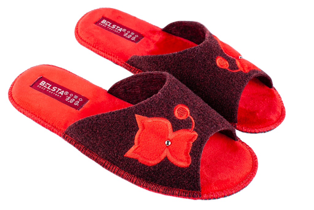 BELSTA Women's Open-Toe Slippers made of Italian felt