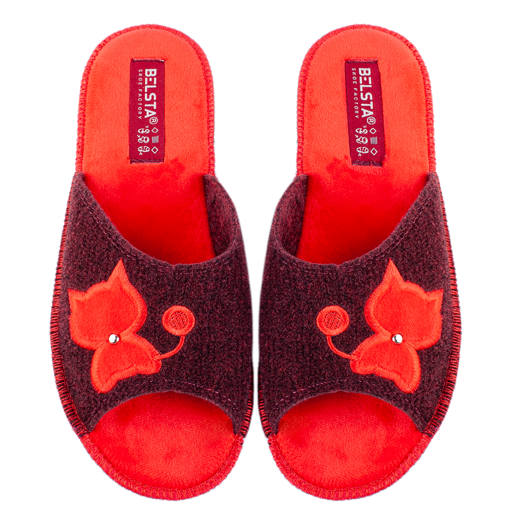 BELSTA Women's Open-Toe Slippers made of Italian felt