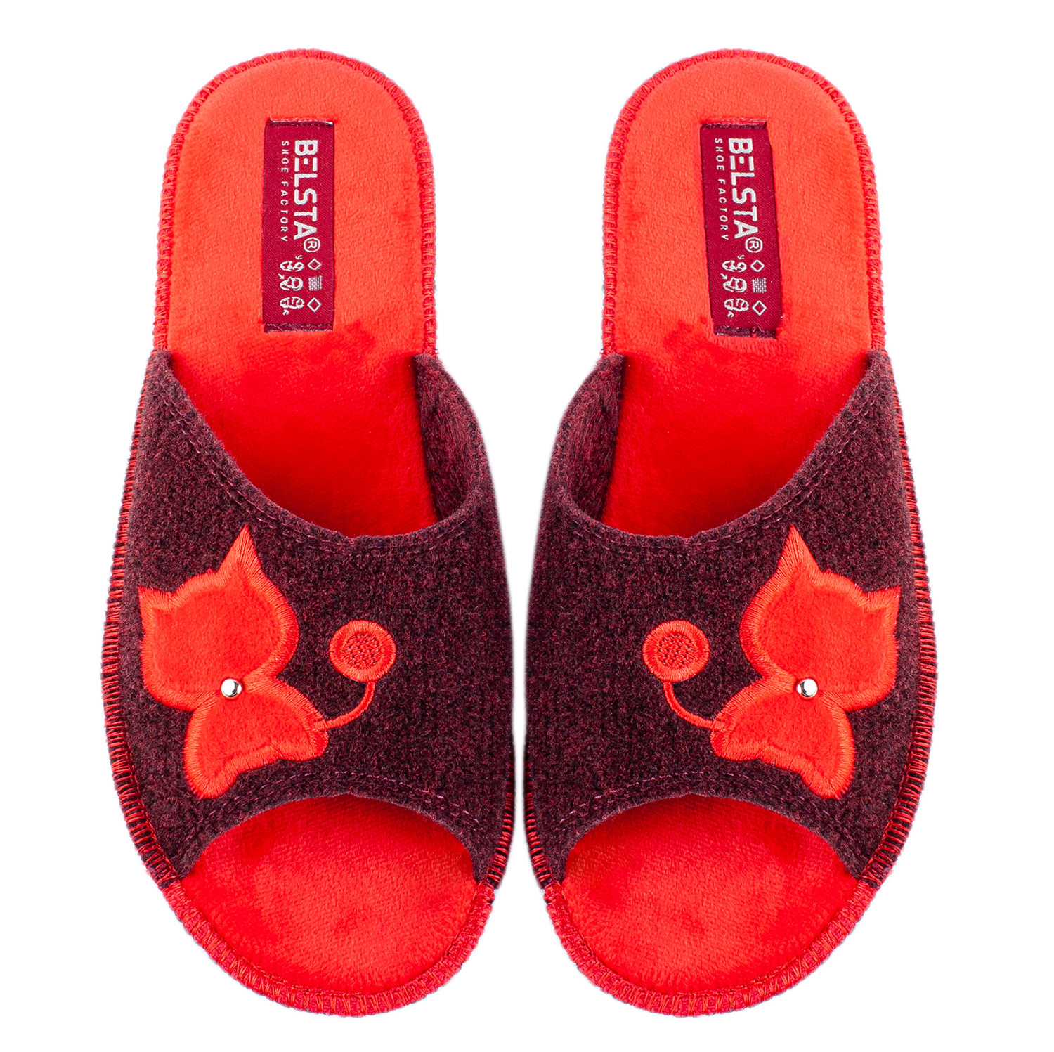 BELSTA Women's Open-Toe Slippers made of Italian felt