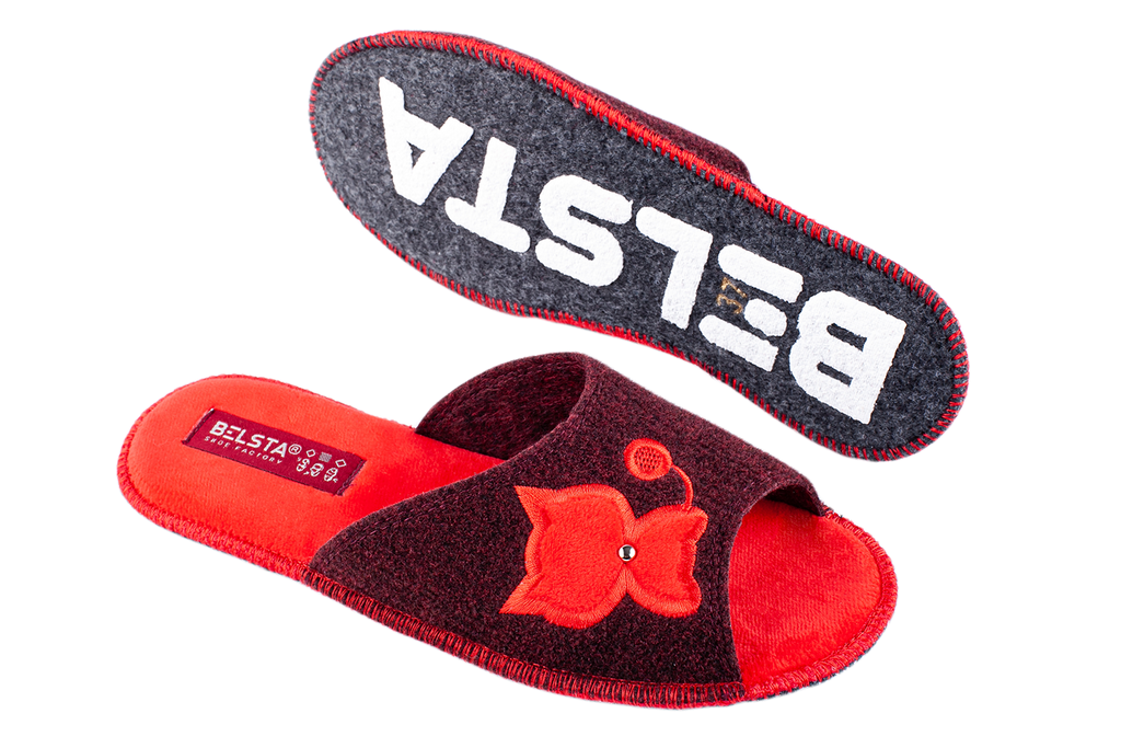 BELSTA Women's Open-Toe Slippers made of Italian felt